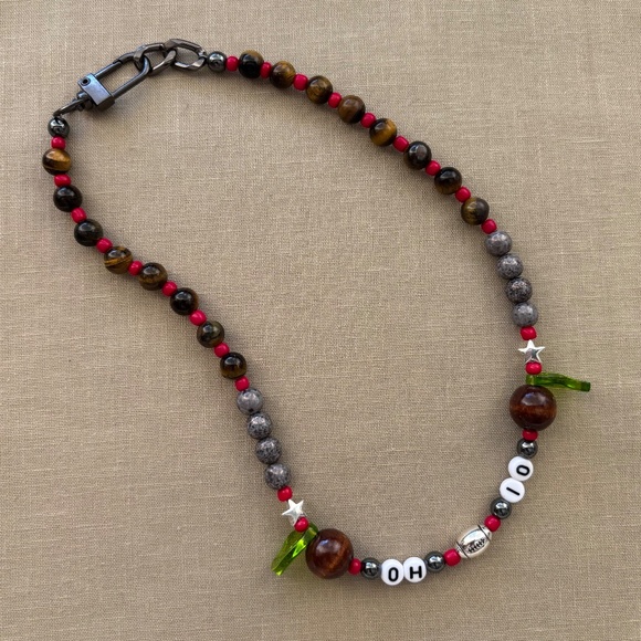 Ohio State Buckeye Charm Football Necklace - Picture 4 of 5